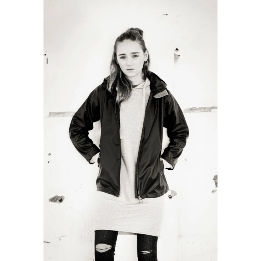 Didriksons Tia Galon, Regnjakke, Sort 5 Didriksons Tia Galon, Regnjakke, Sort - Billede 3