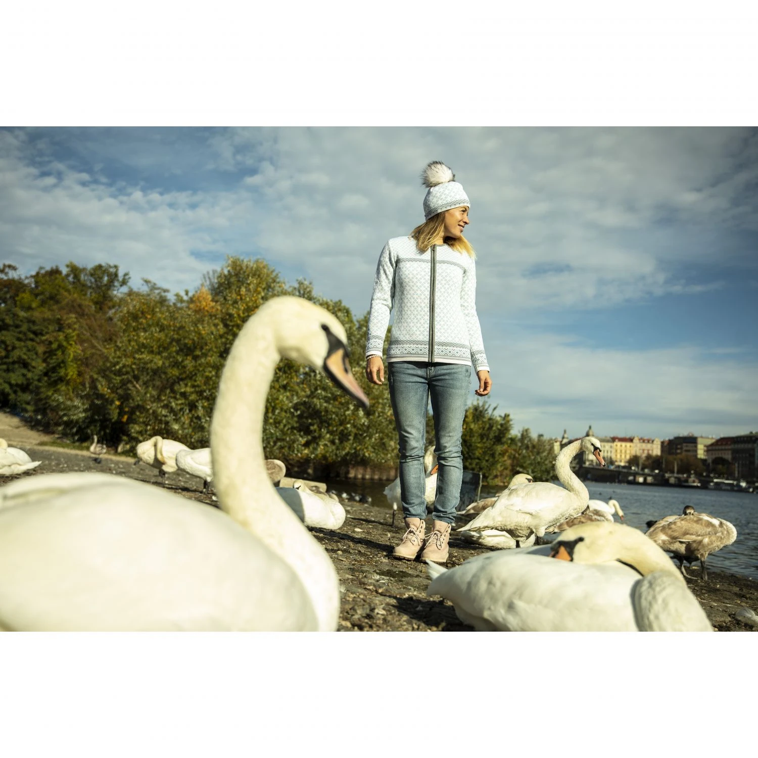 Kama Freja Merino Sweater, Dame, Hvid 4 Kama Freja Merino Sweater, Dame, Hvid - Billede 2