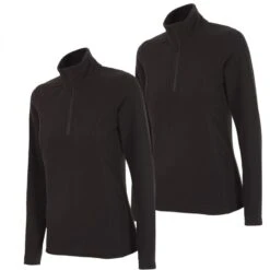 Outhorn Midela 1/4 Zip Fleecepulli, Dame, Sort, 2-pak