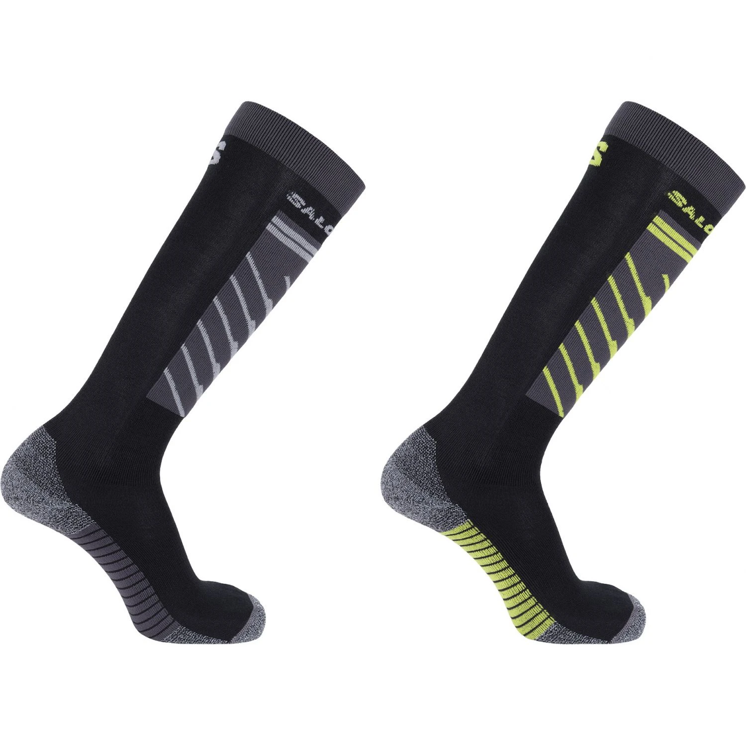 Salomon S/Access Skistrømper, 2-pak, Sort/gul 3 Salomon S/Access Skistrømper, 2-pak, Sort/gul