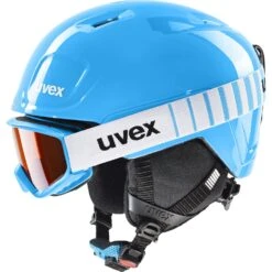Uvex Heyya Set, Skihjelm + Skibrille, Junior, Blå