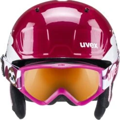 Uvex Heyya Set, Skihjelm + Skibrille, Junior, Mørkerød -Skiudstyr uvex heyya set skihjelm skibrille junior moerkeroed 279243 22136